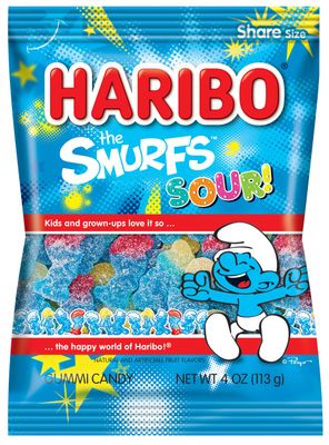 HARIBO Gummi Candy, Sour Smurfs, 4 oz. Bag (Pack of 12)