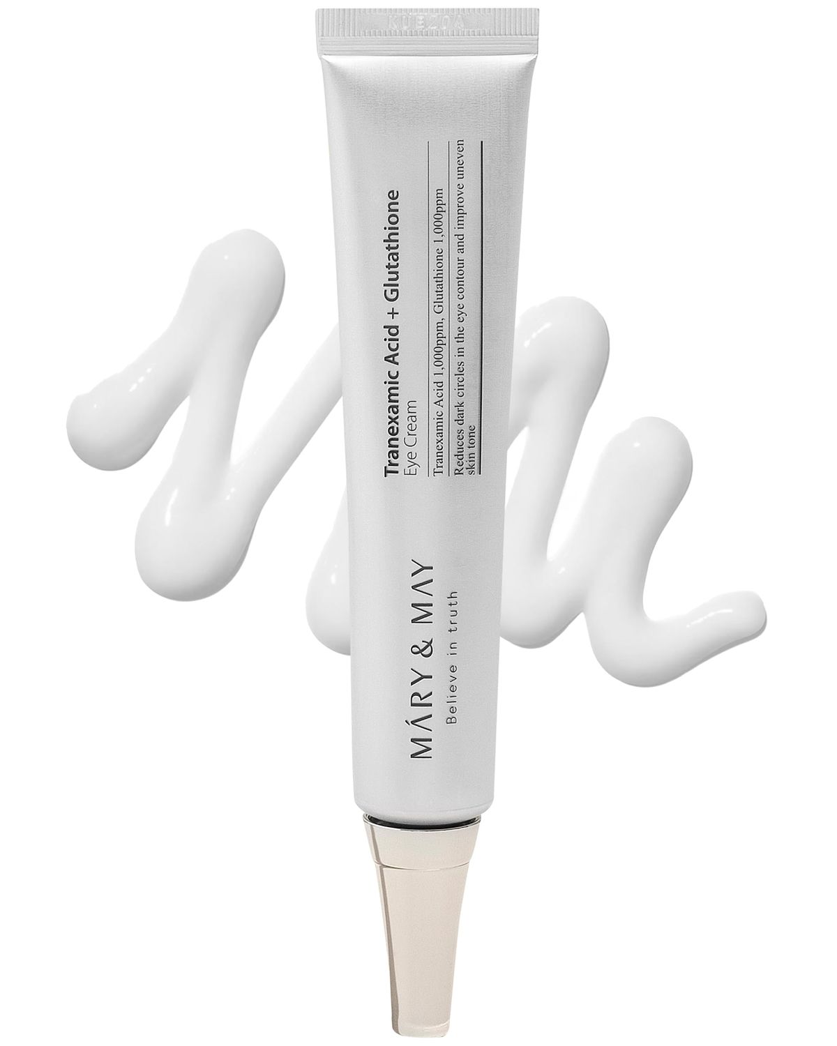 Mary&amp;May Tranexamic Acid Glutathione Eye Cream - Powerful Antioxidant, Reduces Dark Circles in the Eye, Improve Uneven Skin Tone with Vitamin C - Suitable for Morning and Night Use, 1.01 oz.