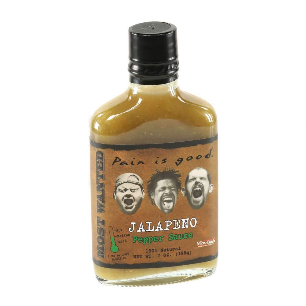Pain is Good - Jalapeno Pepper Hot Sauce - 7oz Bottle - Made in USA - All Natural Ingredients, Non-GMO, Gluten-Free, Sugar-Free, Vegetarian, Keto - Pack of 2