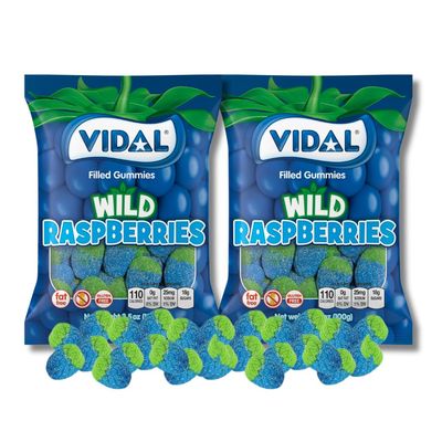 Vidal Wild Raspberry Filled Gummies - Gift Pack of 2, 3.5 oz. Bags By Lyza&#39;s Sweets &amp; Treats