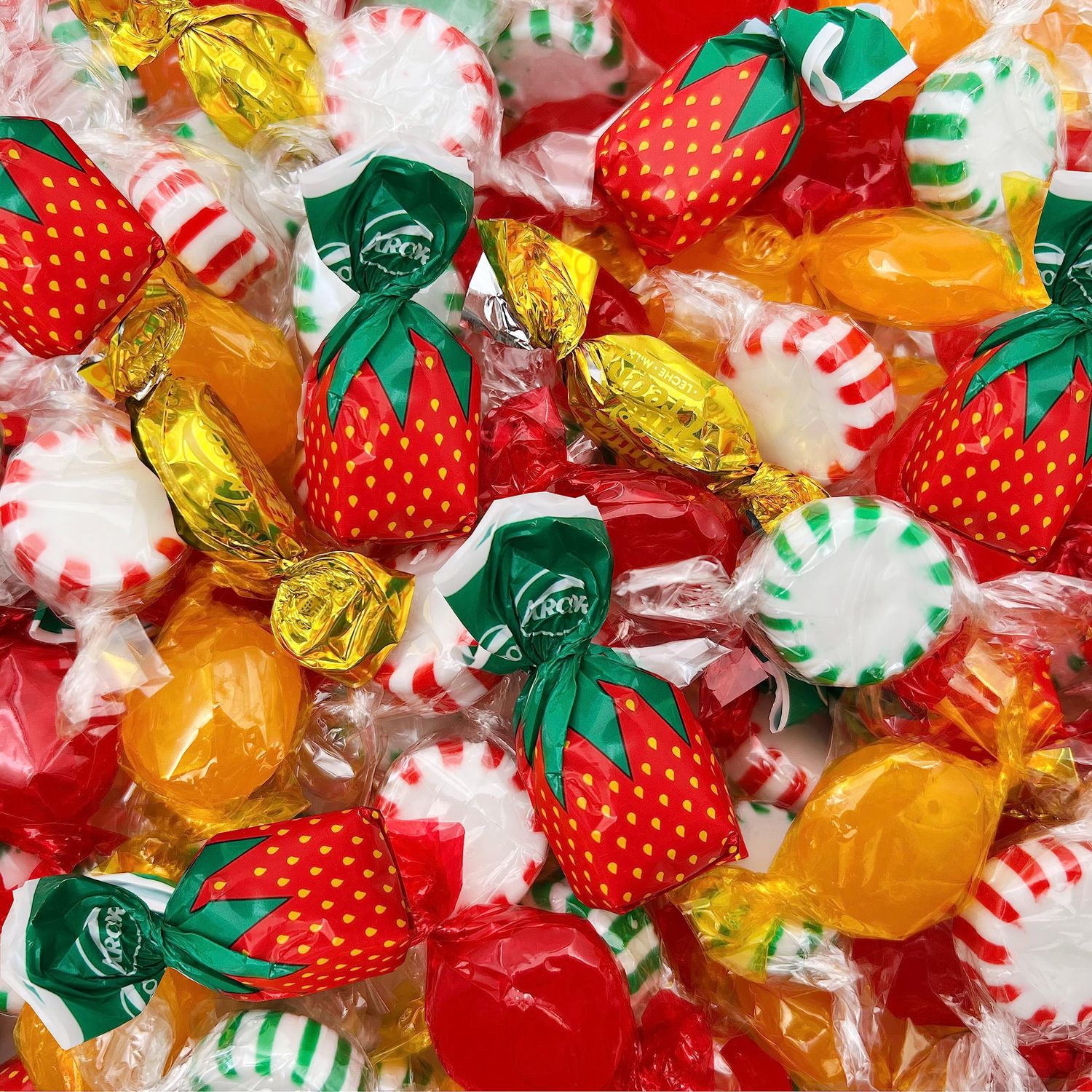 Arcor Hard Candy Mix - 2 Pound Bulk Pack (About 150 Count) - Strawberry Bon Bons, Butterscotch, Starlights, Cinnamon