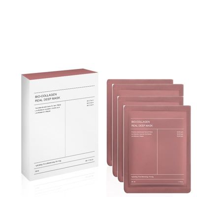 GreatProductz Hydrolized Collagen Real Deep Sheet Face Mask with Hyaluronic Acid, Deep Hydrating, Firming, Overnight Treatment 4-pack