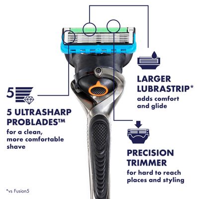 Gillette ProGlide Power Razor for Men, 1 Gillette Power Razor Handle 1 Blade Refill
