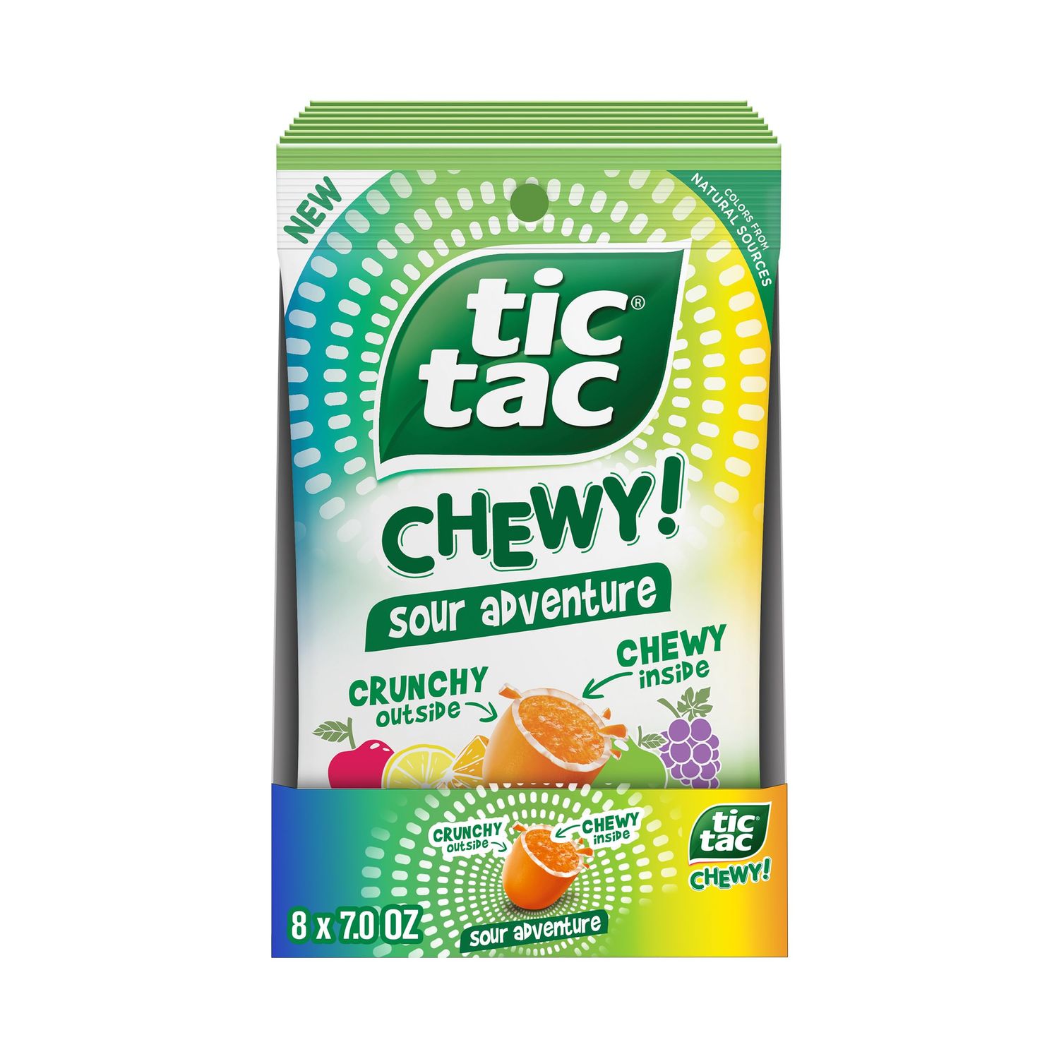 TIC TAC CHEWY! Sour Adventure Candy, Bulk 8 Pack, Sour Candy, 7 oz Each (Packaging May Vary)