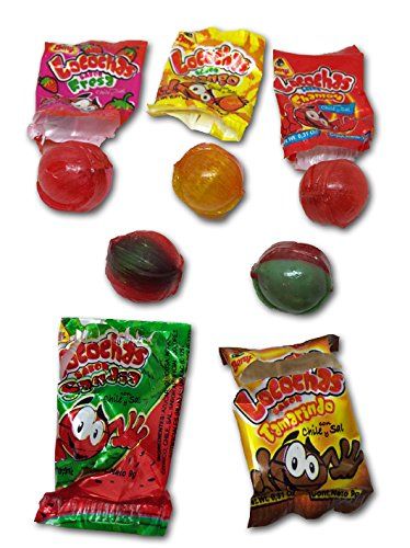 Authentic Sabores-Locochas Mix. Hard Candy Filled With Chili Flavor Mix. 60pc./540g and Rockaleta Chili Covered Capas de Chile 5 pc./24gc/u