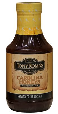 Tony Roma&#39;s Carolina Honeys Barbecue Sauce, 20 Ounce (Pack of 6), Honey Bbq