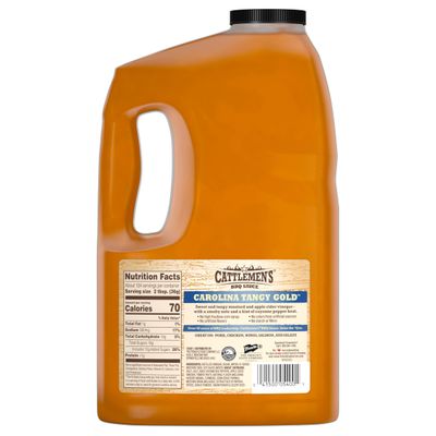 Cattlemen's Carolina Tangy Gold BBQ Sauce, 1 gal - One Gallon Bulk Container of Tangy Gold Barbecue Sauce Blend of Creamy Mustard, Sweet Molasses, and More Perfect for Glazes