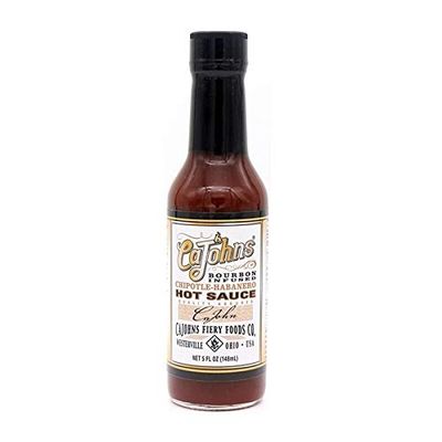 CAJOHNS Hot Sauce Bourbon Infused Chipotle-Habanero, 5 ounces