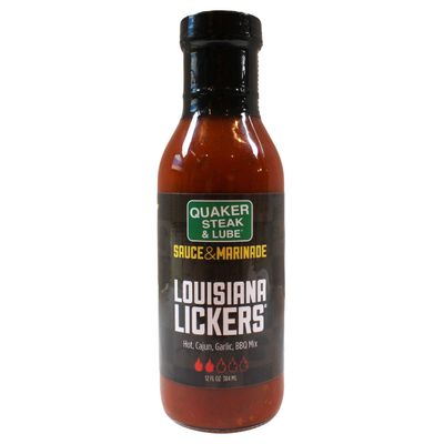 Quaker Steak and Lube Louisiana Lickers Wing Sauce - 12 Ounce Glass Bottle of Quaker Steak &amp; Lube Louisiana Lickers Chicken Wing Sauce