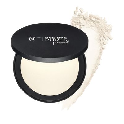 IT Cosmetics Bye Bye Pores Pressed Finishing Powder - Universal Translucent Shade - Contains Anti-Aging Peptides, Hydrolyzed Collagen &amp; Antioxidants - 0.31 oz
