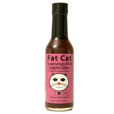Surprisingly Mild Guajillo Ghost Tex-Mex Hot Sauce and Marinade by Fat Cat Gourmet - Savory Smoky Flavor - Mild Heat - For Tacos, Burritos, Fajitas - Gluten Free, Vegan &amp; Keto Friendly - 1 Bottle
