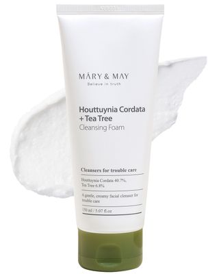 Mary&amp;May Houttuynia Cordata Tea Tree Deep Clean Foam - Pore Cleansing, Skin Trouble Care, Soothing Hydration - Korean Skincare, EWG Green Grade, Hypoallergenic, 5.07 fl oz