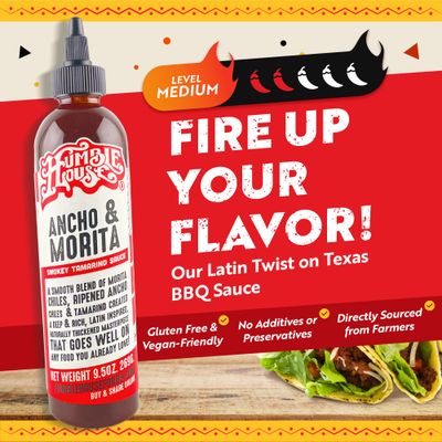 Humble House - Ancho &amp; Morita Chiles Hot Sauce, Low in Calories and Sodium, Vegan Condiments for Chicken Wings, Steaks, Tacos, Burgers &amp; More, Preservative-Free Enchilada Sauce, 9.5 oz