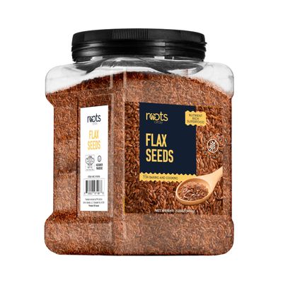 Roots Circle Premium Brown Whole Raw Flax Seeds - Rich in Fiber, Omega-3 Fatty Acids Great for Baking, Salads, Smoothies &amp; Protein Balls Premium Flaxseeds Kosher Bulk 1 Pack of 21oz