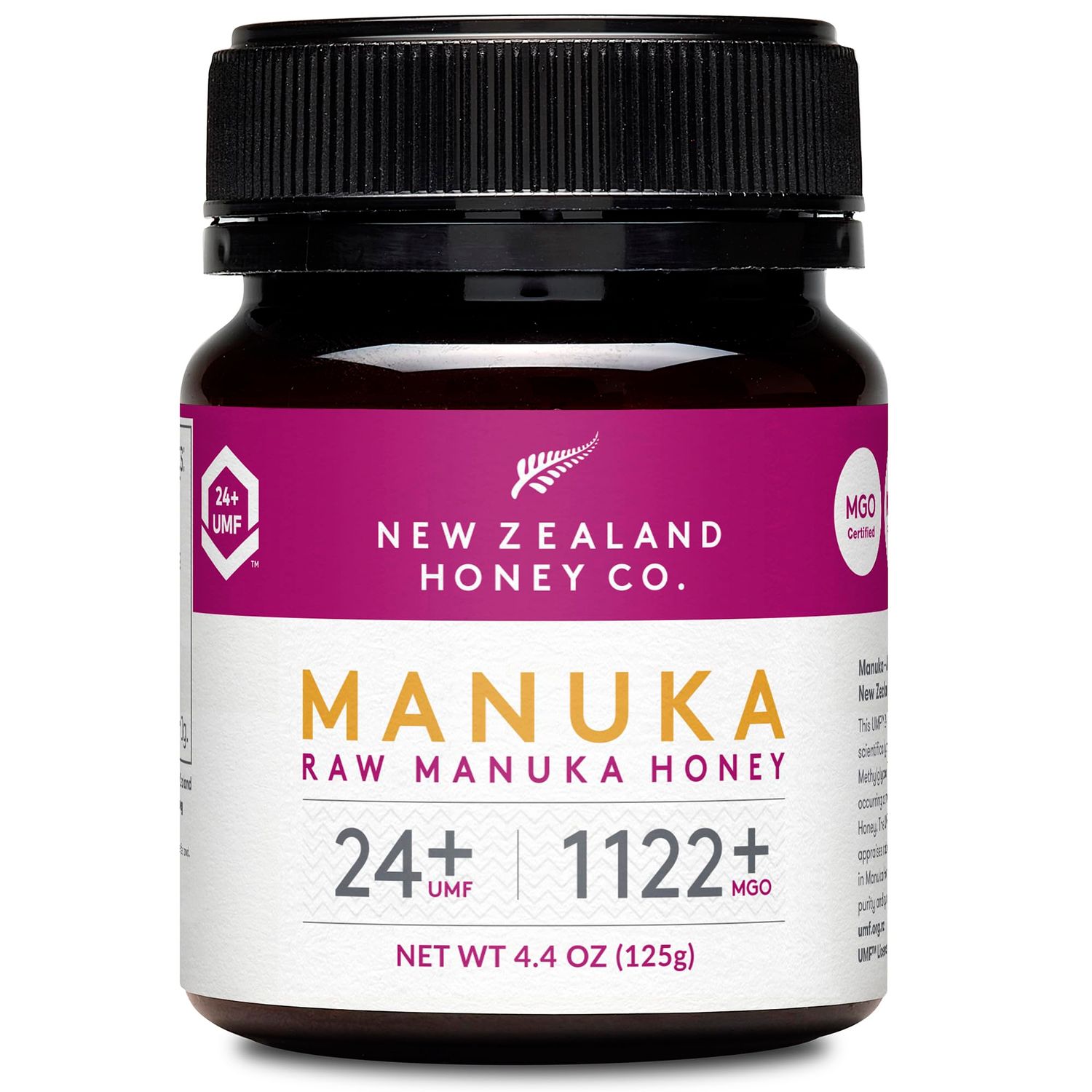 New Zealand Honey Co. Raw Manuka Honey UMF 24 / MGO 1122 4.4oz 125g Raw Honey