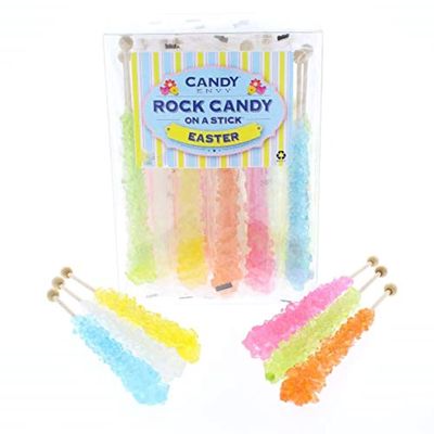 Candy Envy - Easter Rock Candy Sugar Sticks - 18 Indiv. Wrapped - Pastel Colors