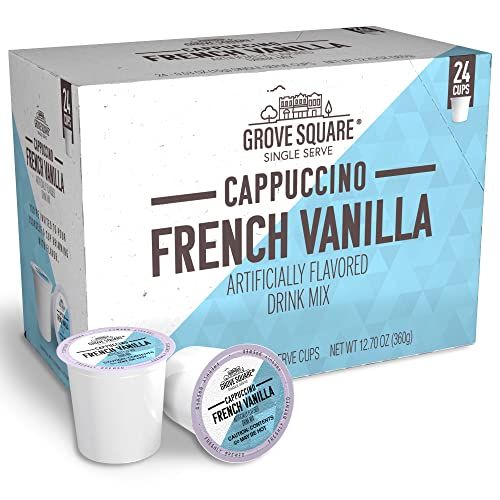 Grove Square Cappuccino Pods, French Vanilla, Single Serve , 24 Count (Pack of 1)
