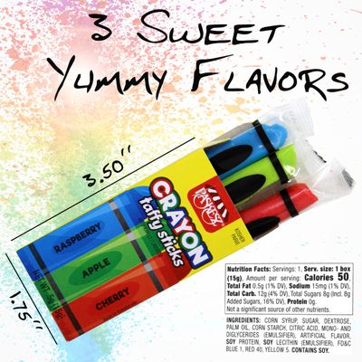 Taffy Candy in Crayon Boxes - Unique Candy for Party Favors for Kids Novelty Candy, Goodie Bag Stuffers - 24 Taffy Crayon Boxes with 3 Individually Wrapped Crayon Sticks in Each Box