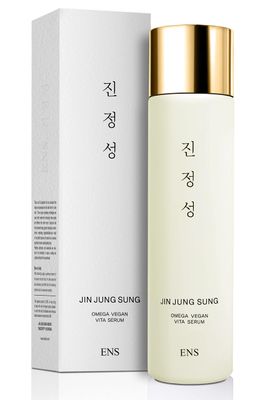 JIN JUNG SUNG Omega Vegan Vita Face Serum - No Greasiness Botanic Pure Vitamin w/Super Food Extracts Peptides Hyaluronic Acid Even Skin Tone for Dry Sensitive Nourishing Defying Aging Dark Spot 5 Oz