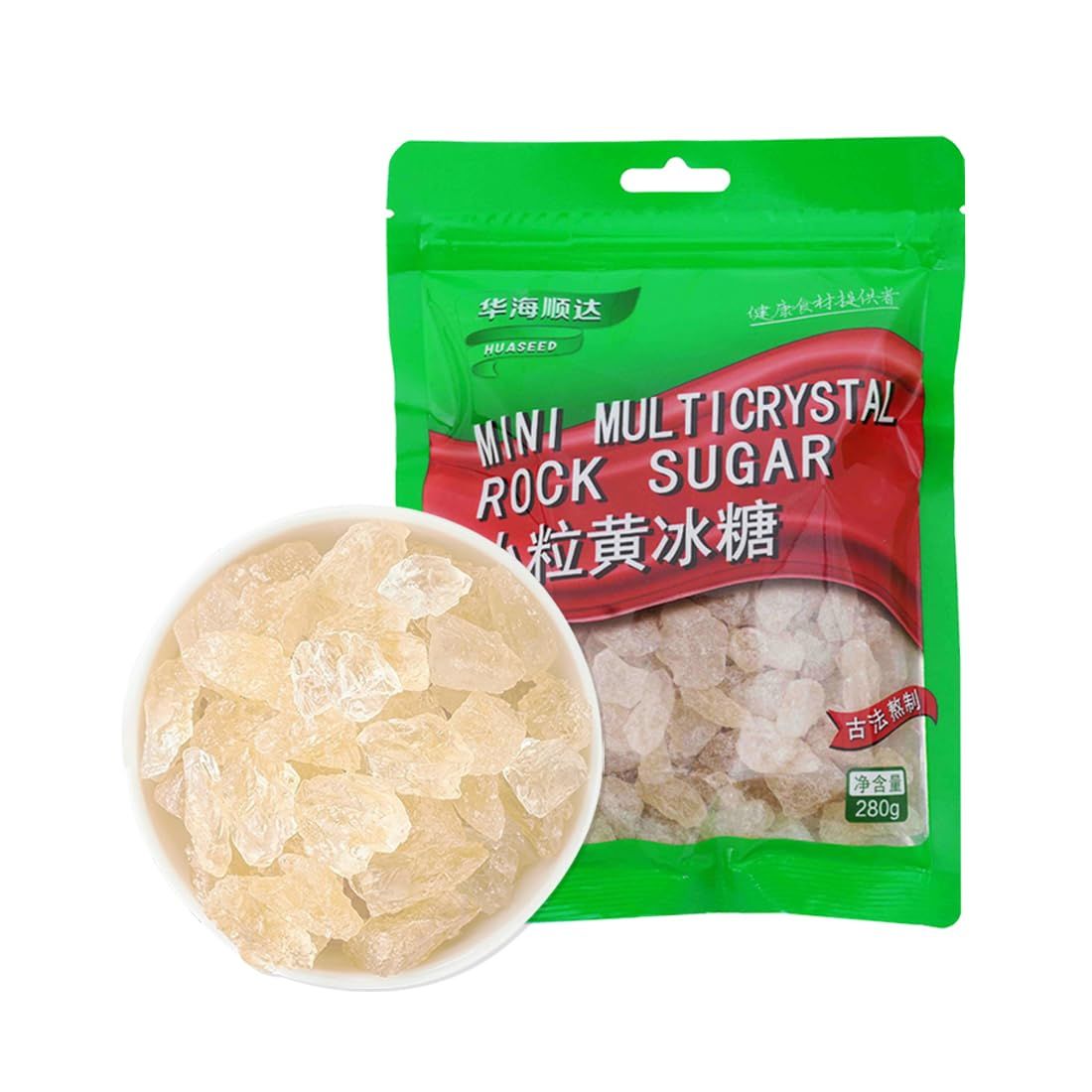 Fraunitsh Yellow Rock Sugar - Natural Sweetener, 9.8oz Small Crystals Perfect for Tea, Coffee, Baking, Boba, Cooking &amp; Asian Desserts