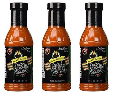 Anchor Bar Original Wing Sauce Medium Recipe 12 oz, 3-pack