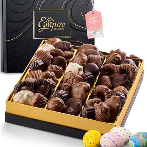 Chocolate Gift Box - Gourmet Assorted Chocolates - Luxury Chocolate Basket Gift Set for Him and Her, Easter Treats and Holiday Celebrations