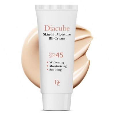 DIACUBE Skin-Fit Moisture BB Cream With SPF 45 PA 1.76 Fl Oz, Natural Beige: Perfect for Light to Medium with Neutral Skin Tones, Blemish Coverage, Long-Lasting Tinted Moisturizer, K-Beauty