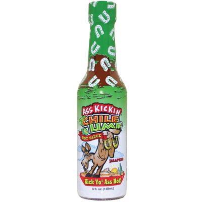 ASS KICKIN&#39; Chili Lime Hot Sauce - 5 oz - Premium Gourmet Hot Sauce for Chicken Wings and Breakfast Burritos-Perfect Stocking Stuffers or Christmas Gifts for the Hot Sauce Fan-Try if you Dare!