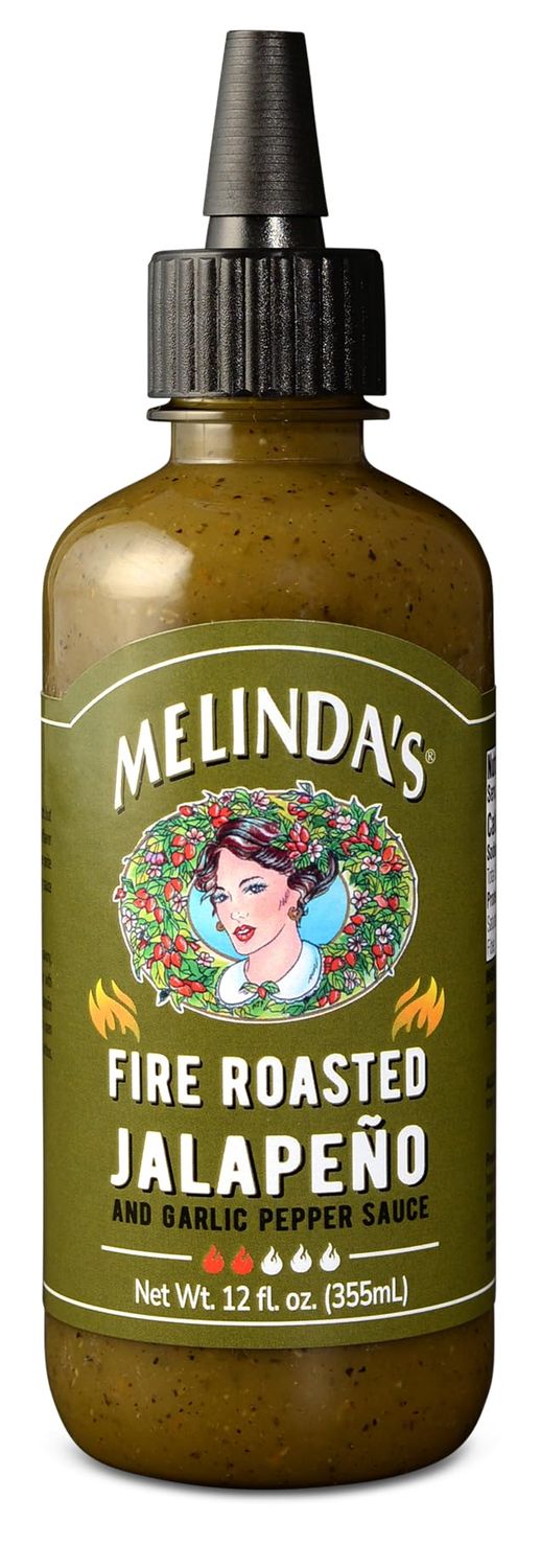 Melindas Fire Roasted jalapeo and Garlic Pepper Sauce 12oz.