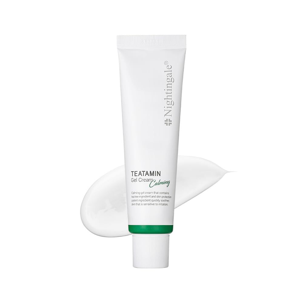 Nightingale TEATAMIN Calming Gel Cream, Redness Relief For Face, Moisturizer Face Cream, Soothing For Sensitive &amp; troubled Skin, with Tea Tree Complex &amp; Vitamin, Hypoallergenic, Korean Skin Care