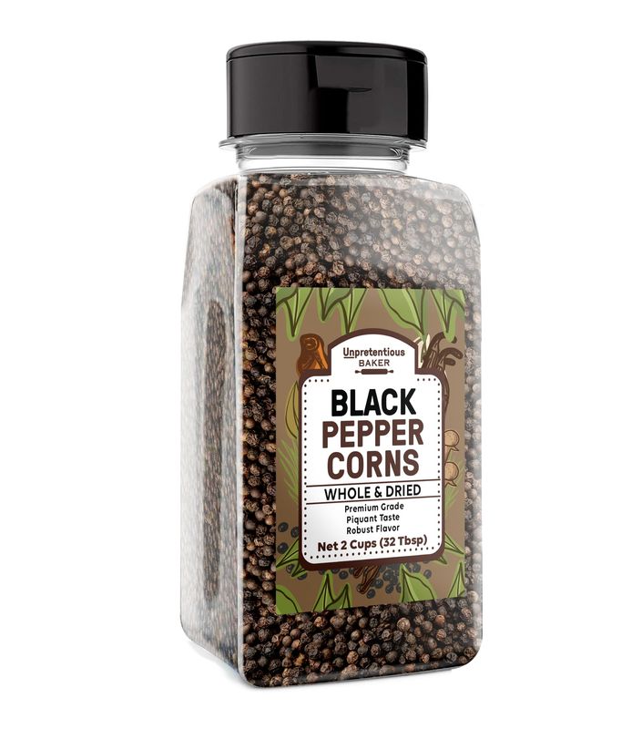 Unpretentious Whole Black Peppercorns, Pepper Mill &amp; Grinder Refill (9.6 Ounce)
