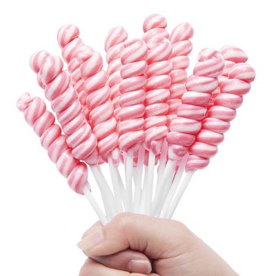 Pink Twisty Lollipops Individually Wrapped Bulk - Valentines Candy Valentine Lollipops Candy - Kid&#39;s Whirley Lollipop for Decorating Birthday, Strawberry Flavor 30 Pack
