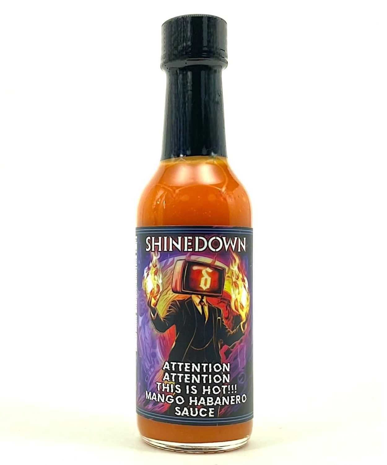 Torchbearer Sauces Mango Habanero aka Attention, Attention, This is Hot!!! a Shinedown Sauce, 5 Fl Oz - All Natural Hot Sauce, Vegan, Made in USA