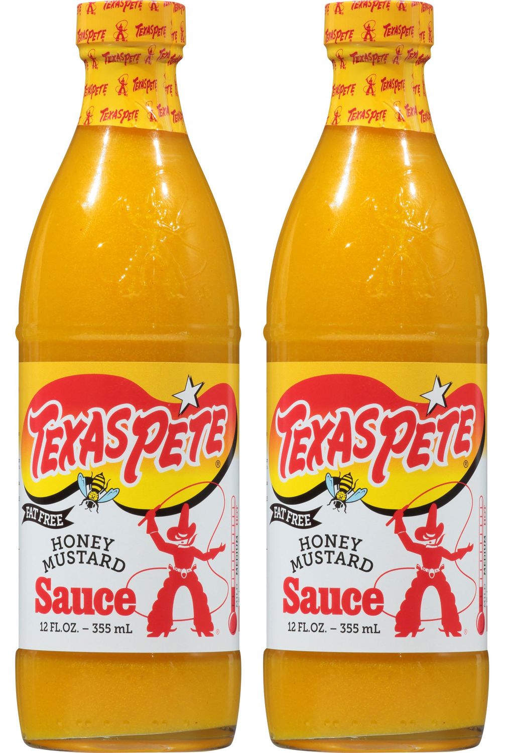 Texas Pete Honey Mustard Sauce, 12 Fl Oz Glass Bottle, Pack of 2