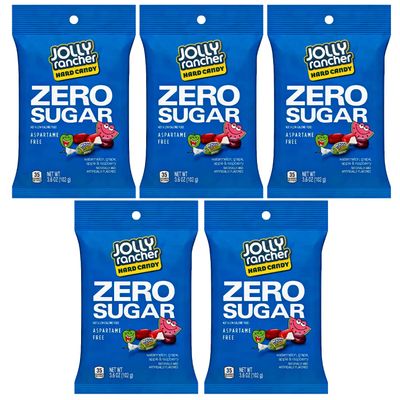 Jolly Rancher Zero Sugar 5 pack - 5 Bags (3.6oz each) of Jolly Rancher Sugar Free Hard Candy Individually Wrapped. Comes in a Box.