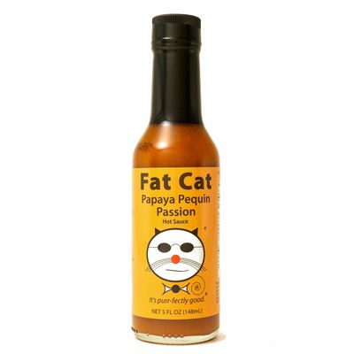 Papaya Pequin Passion Natural Hot Sauce by Fat Cat Gourmet Savory Caribbean Inspired Fruit Sauce for Seafood, Veggies, Pork, Poultry Mild Heat Gluten Free, Vegan &amp; Keto Friendly 1 Bottle