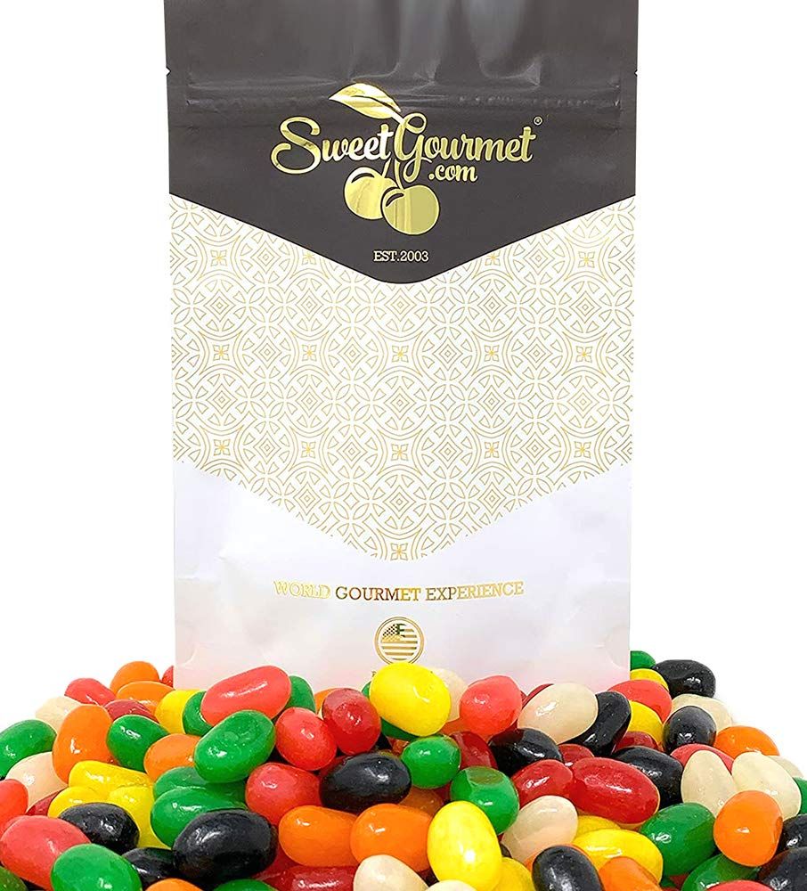 SweetGourmet Spice-Flavored Jumbo Jelly Beans, 7 Classic Flavors Candy Mix, 1 Pound