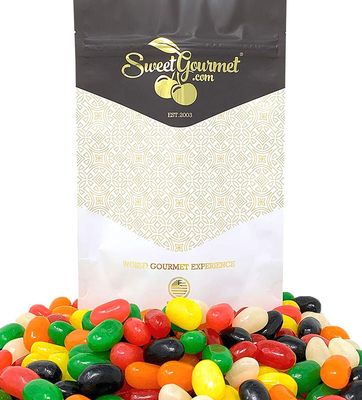 SweetGourmet Spice-Flavored Jumbo Jelly Beans, 7 Classic Flavors Candy Mix, 1 Pound