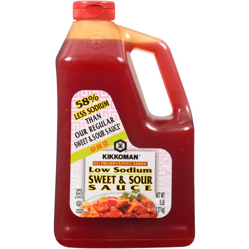 Kikkoman 5 LB Preservative-Free Low Sodium Gluten-Free Sweet &amp; Sour Sauce