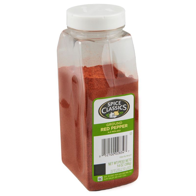 Spice Classics Ground Red Pepper, 14 oz - One 14 Ounce Container of Red Pepper Seasoning, Made from Dried Ground Red Chili Peppers for a Zesty Flavor