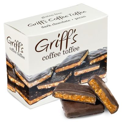 Griff&#39;s Coffee Toffee Covered in Dark Chocolate, Gluten Free Toffee Squares, Family Owned and Operated (7 Ounces)