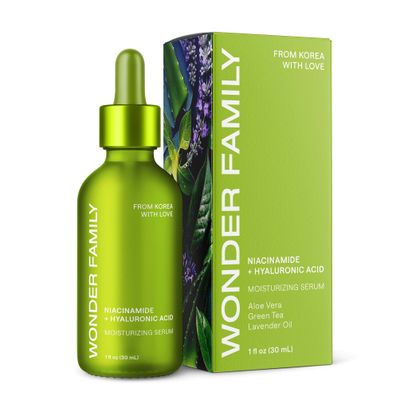 Korean Niacinamide Serum with Hyaluronic Acid, Adenosine &amp; Allantoin - Brightening, Firming &amp; Hydrating for Sensitive Skin - Deep Moisture with Natural Extracts, Aloe, Vitamin E (Green Tea)
