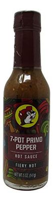 Buc-ees Gourmet Hot Sauce, Gluten Free, Non-GMO - Fiery Hot 7-Pot Primo Pepper Flavor - 5 Ounce Bottle
