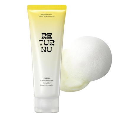 RETURNU vitatone foam cleanser for face wash korean skincare facial cleanser asian for women vegan cruelty free gentle hydrating