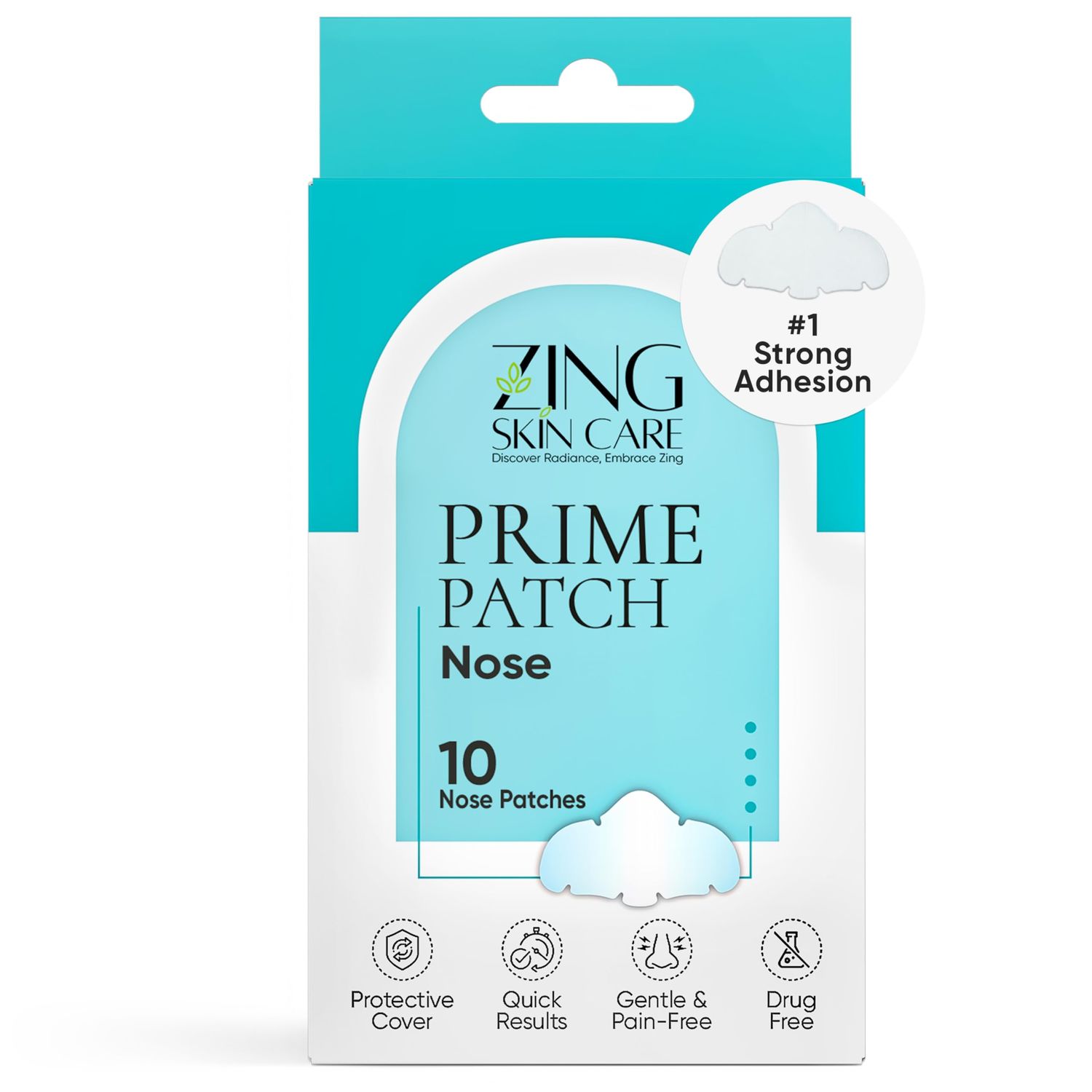Prime Patch Nose Patches - Hydrocolloid Patches for Pimple &amp; Zit Removal, Blackhead &amp; Pore Care - Absorbs Acne Gunk &amp; Oil, Strong Adhesion, Easy Removal, Vegan, 10 Count - Made in Korea