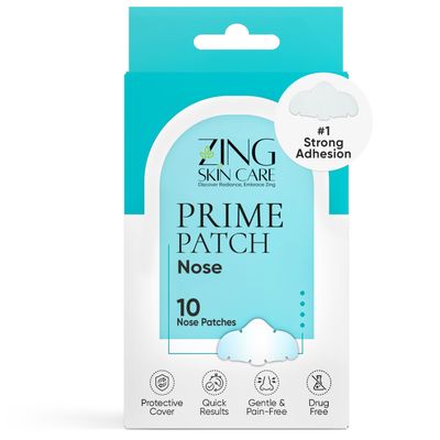 Prime Patch Nose Patches - Hydrocolloid Patches for Pimple &amp; Zit Removal, Blackhead &amp; Pore Care - Absorbs Acne Gunk &amp; Oil, Strong Adhesion, Easy Removal, Vegan, 10 Count - Made in Korea