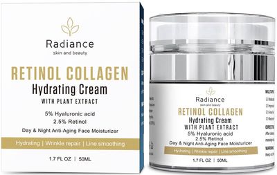 RADIANCE All Natural Retinol Intense Cream for Face Retinol Cream For Face Moisturizer Anti-Aging Face Moisturizer Wrinkle Repair cream with Collagen and Hyaluronic Acid Korean Formula All Skin