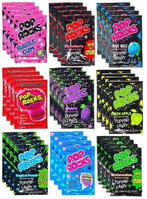 Pop Rocks (36 Pack) - Bulk 36 Individually Wrapped Packets of Pop Rocks Candies - Giant Wholesale Bags of 9 Assorted Flavors of Crackling Popping Candys