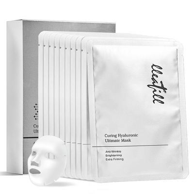 lleafill Curing Hyaluronic Ultimate Mask, Sheet Masks for All Skin Types (10 Count) 0.98 oz10 sheets Hydrating Anti-aging Glowy Anti-Wrinkles Dryness