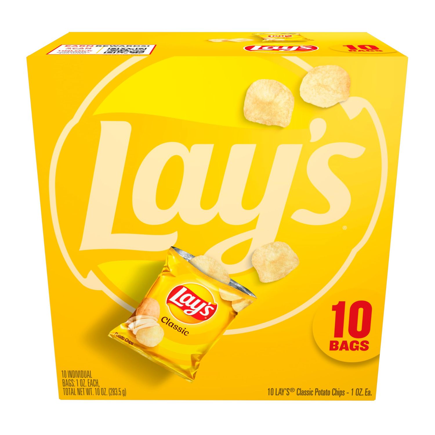 Frito Lay&#39;s Classic Potato Chips Bags, 1 Oz, 10 Ct
